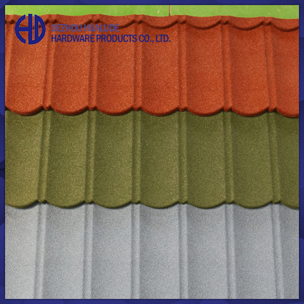 Colored  stone coated metal roof tile for building material