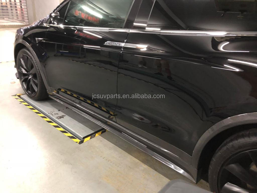 Carbon Fiber Car Side Skirts for Tesla Model X 75D 90D P90D 100D P100D 2016-2018