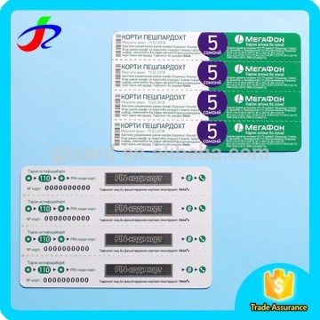 high quality scratch game prepaid phone cards
