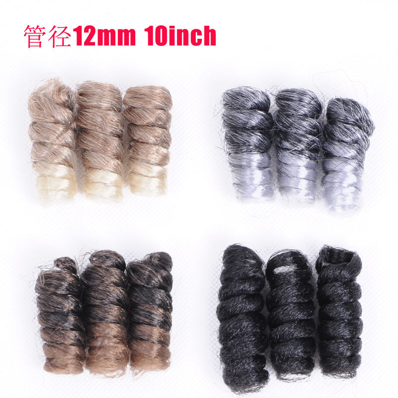 Hot sell wholesale cheap saniny curl crochet hair Wig Lady Curl Wand curl 10inch screw roll