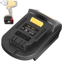 MIL18DL Battery Adapter: 18V Milwaukee to 20V Dewalt Lithium Battery Converter