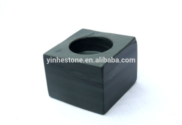 Natural cheap black slate menorah,slate candlestick,slate candleholder