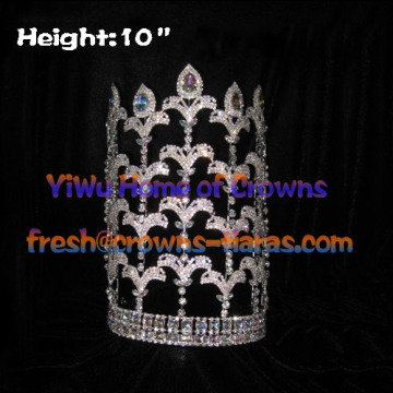 10inch Fleur De Lis Rhinestone Adjustable Pageant Crowns
