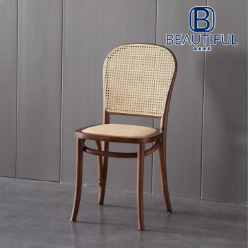 White camphor wood rattan backrest chair