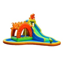Dinosaur Inflatable Castle: Jumping Bed with Slide