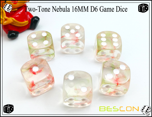 Zwei-Ton Nebelfleck 16MM D6 Spiel Dice-9 Two-Tone Nebula 16MM D6 Game Dice-9