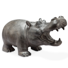miniature bronze hippo