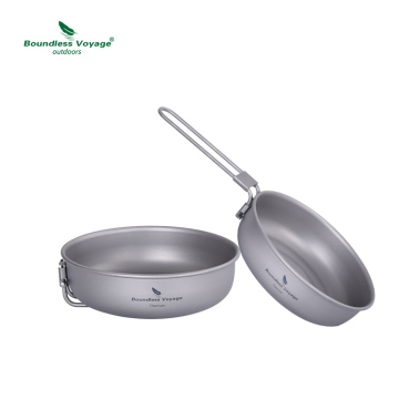 Boundless Voyage Ultralight Titanium Fry Pan - Portable Camping Cookware for Outdoors