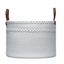 Household foldable cotton rope sundries storage basket
