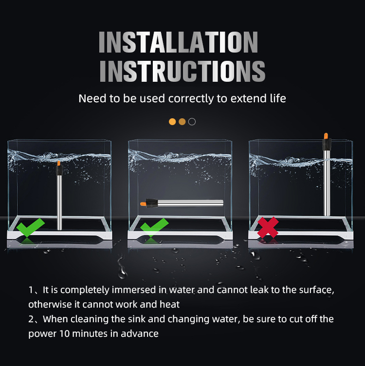 EKAN wholesale Fish Tank Stainless Steel Aquarium Heater