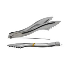Stainless Steel Shisha Charcoal Tongs Curve Knife Teeth Hookah Tong Charcoal Clips Locking Tongs for Hookah Accessories