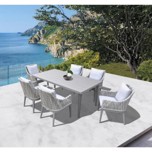 Scrivi PE Outdoor Rattan Garden Set da pranzo