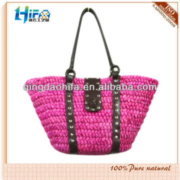 HIFA High Quanlity Straw Bag Corn Husk Beach Handbag