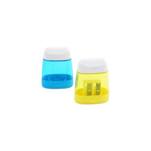 Plastic Double-Ended Erasers with Lids and Pencil Sharpener for Students
