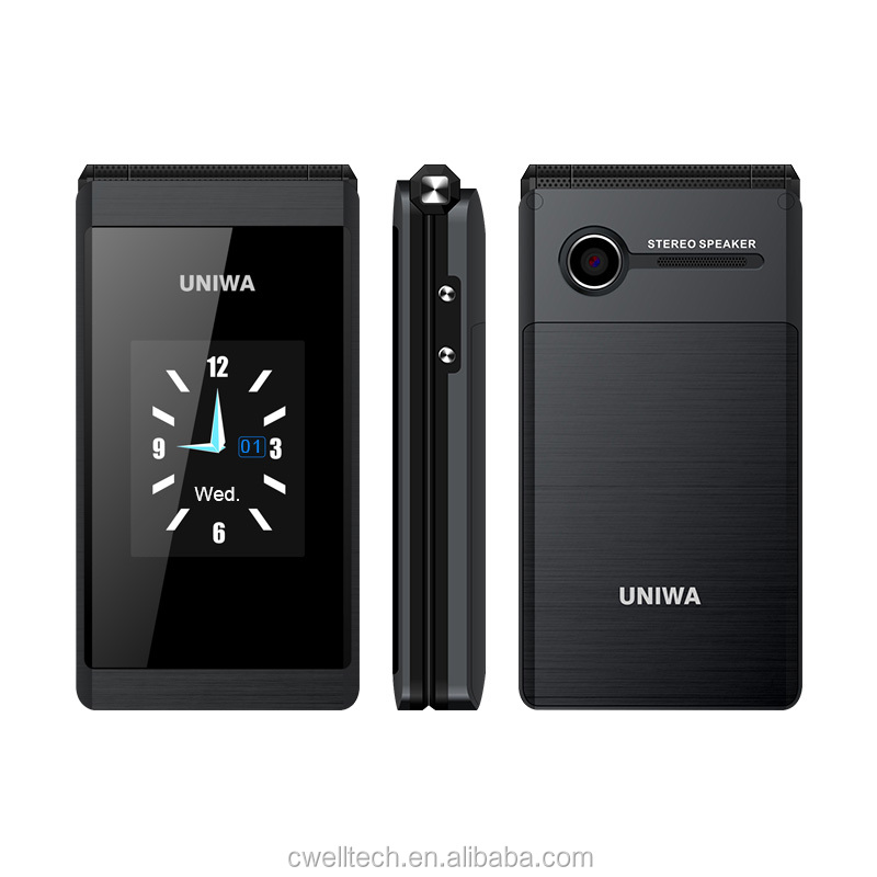 UNIWA X28 2.80 Inch Screen Dual SIM Quality Molding Fancy Clamshell Flip Mobile Phone