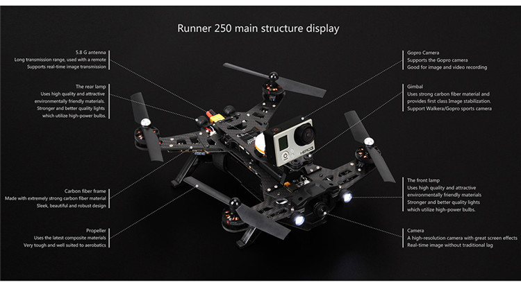 Super Speed up to 40km/h FPV quadcopter with Goggle racing drone 250