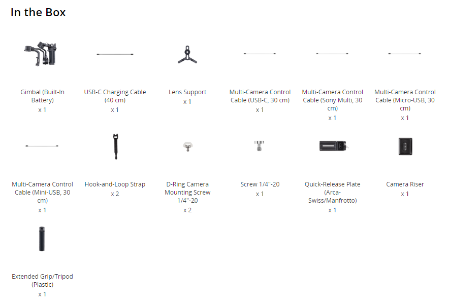 2020 hot new DJI RSC 2 /RSC 2 Pro Combo Gimbal 1 inch OLED screen 3kg payload Multi-scene solution 14hrs fast charge battery