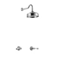 Double lever shower mixer for concealed installation