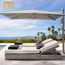 Sun Lounger Wicker Beach Patio Chair for Poolside Relaxation