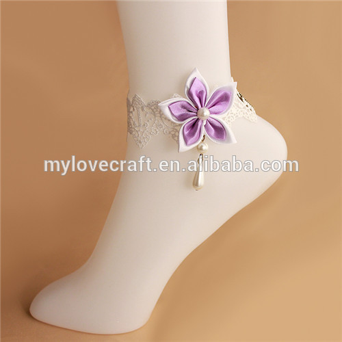 MYLOVE purple flower fancy anklet rope anklet MLJ010