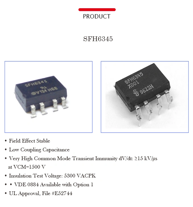 Brand New Original Sfh6345 DIP-8 in-Line Chip Sfh6345 Optocoupler Optocoupler