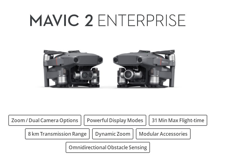Industrial use DJI Mavic 2 ENTERPRISE Dual Drone with Zoom & Flir Thermal camera
