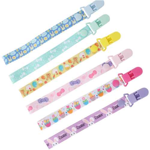 Pacifier Clips แผ่นซิลิโคน 6-Pack ผู้ถือ Pacifier