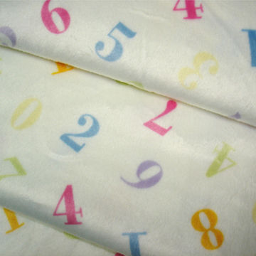 Velboa fabric with the simple printing, used for home textile, toy and slipper garment