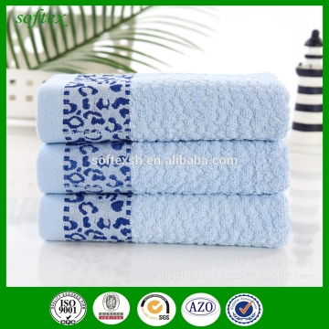 100% cotton jacquard towel,honeycomb leopard border jacquard towel