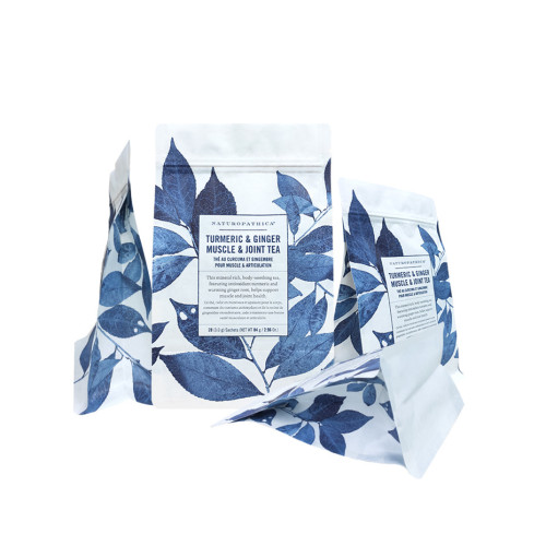 Compostable Paper Square Bottom Bag Tea Custom Packaging