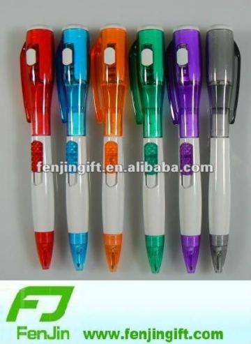 Plastic ball pen with light