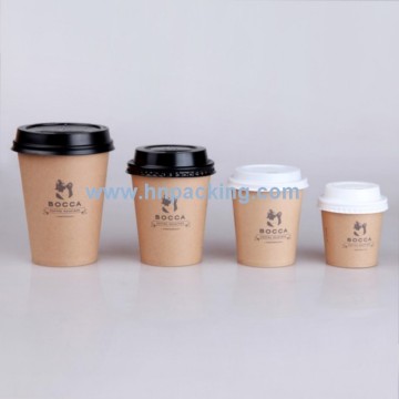 Biodegradable Kraft Coffee Cup with Lid