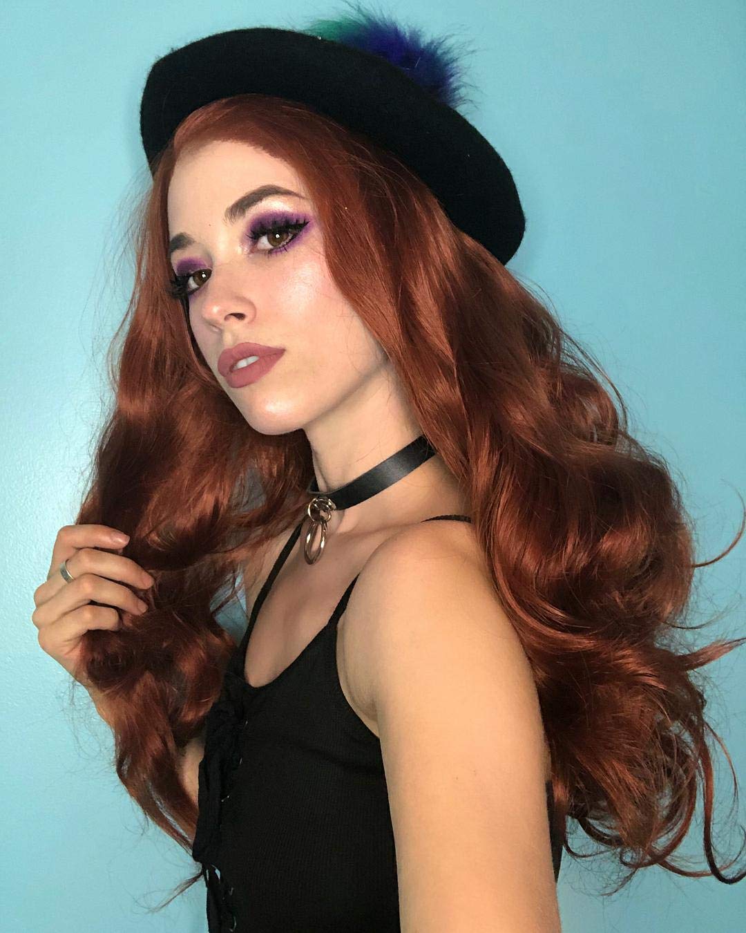 2021 New Design Copper Red Cosplay High Temperature Fiber Silky Ladies Synthetic Wig Heat Resistant Synthetic Hair Wigs