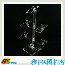 clear acrylic shoe display stand with 5 supporters