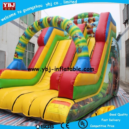 2015 Commercial inflatable slide of cartoon theme for kids, new inflatable slide and castle for backyard