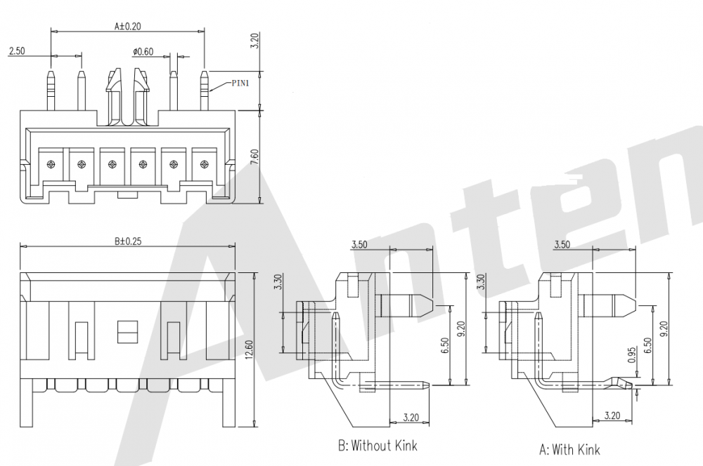 2.50mm Pitch 90 ° رقاقة مع سلسلة موصل Boss