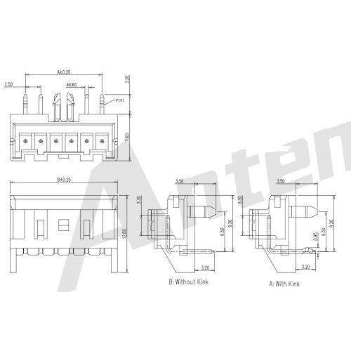 2.50mm Pitch 90 ° رقاقة مع سلسلة موصل Boss