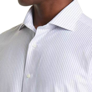 White Stripe 100% cotton dress shirts button up shirt long sleeve shirts for men