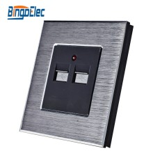 EU europe standard luxury aluminum metal USB wall socket