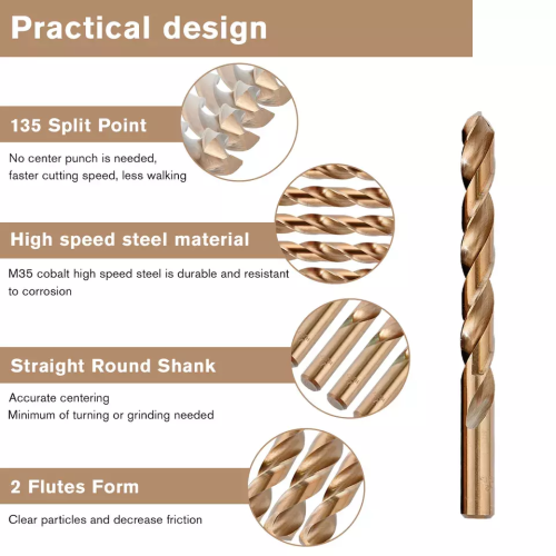 Professional 29st Twist Drill Bit Set 5% Cobalt HSS M35 Helt mark rakt Shank Twist Drill Bit för rostfritt stål