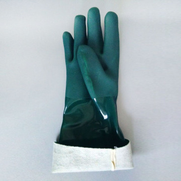 PVC dipped green jersey cotton working brand name gloves