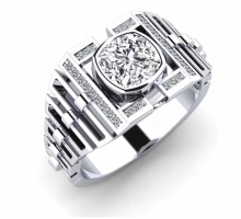 18K Gold Lab-Grown Diamond Men's Wedding Band