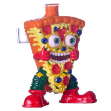 6.7in,HippiesGlass,Polymer Clay Cartoon Pizza Man Glass Smoking Item,Borosilicate Glass Bong,Glass Hookah,Glass Water Pipe