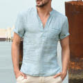 Custom Wholesale Men's Cotton Linen Blended Shirts