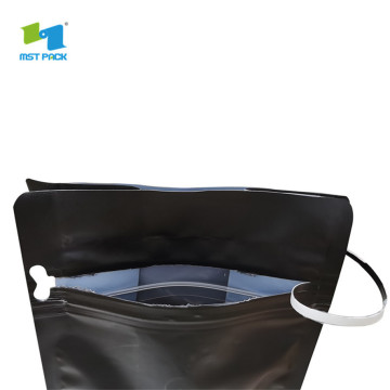 Bolsas de pie sellables de color negro mate de 32 oz