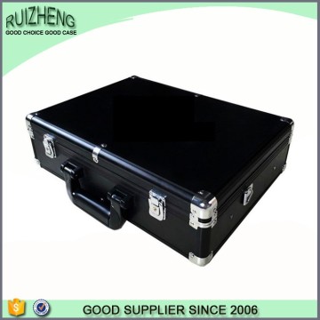 Professional Black PU Leather Aluminum Tool Briefcase