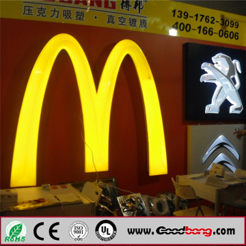 LED Acrylic lighting letter sign of restaurant