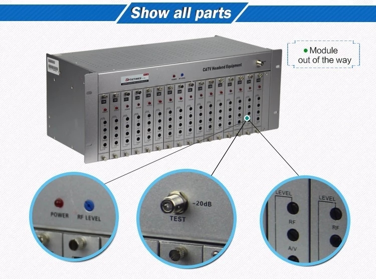 Rack Mounted CATV Analog Fixed Modulator 16 in 1 RF Modulator
