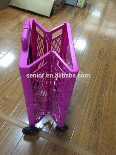 Plastic and Metal Folding Shopping Carts with Wheels Folding Carts