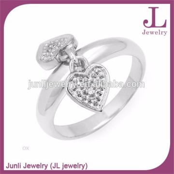 Titanium Wholesale Imitation Jewelry Heart Pendant Diamond Wedding Ring